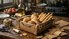 Come creare un cestino del pane fai da te con un pezzo di cartone in 4 passaggi