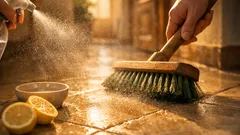 Il trucco di acqua e limone sulla scopa che riduce la polvere in casa