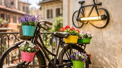 Come trasformare una vecchia bicicletta in un portavasi vintage per balcone e giardino